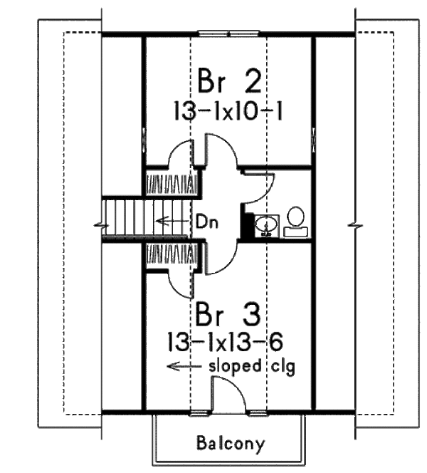 Cottage Floor Plan - Upper Floor Plan #57-496