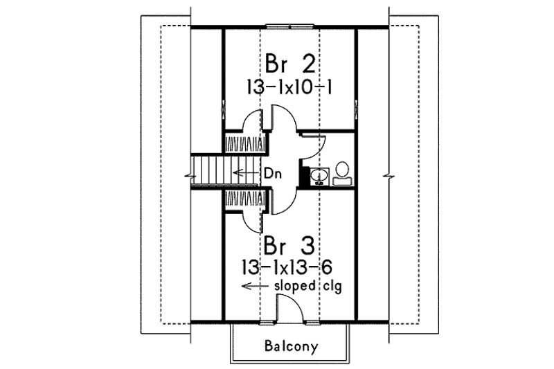 Dream House Plan - Floor Plan - Upper Floor for Cottage House Plan #57-496 - 3 bed, 1.5 bath