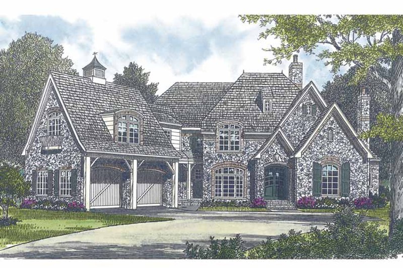Home Plan - Exterior - Front Elevation 3 for European House Plan #453-581 - 4 bed, 4.5 bath