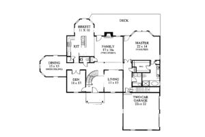 Floor Plan - Main Floor for Classical House Plan #1053-6 - 4 bed, 2.5 bath