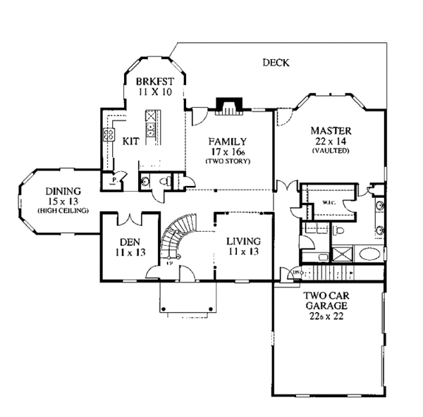 Architectural House Design - Classical Floor Plan - Main Floor Plan #1053-6