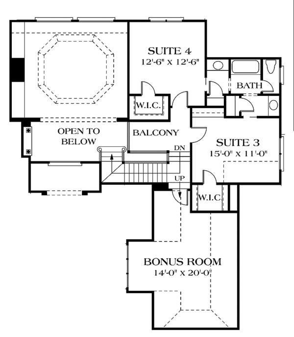 House Plan Design - Traditional Floor Plan - Upper Floor Plan #453-550