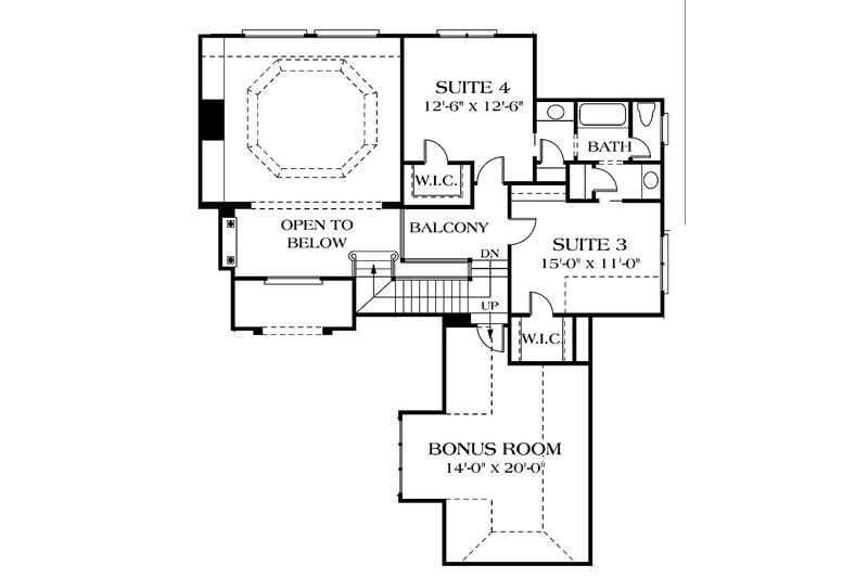 Home Plan - Floor Plan - Upper Floor for Traditional House Plan #453-550 - 5 bed, 4.5 bath