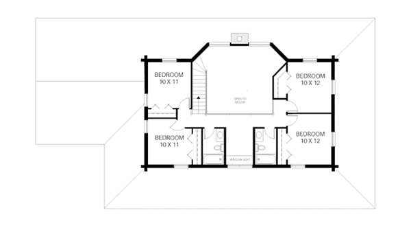 Architectural House Design - Log Floor Plan - Upper Floor Plan #964-12