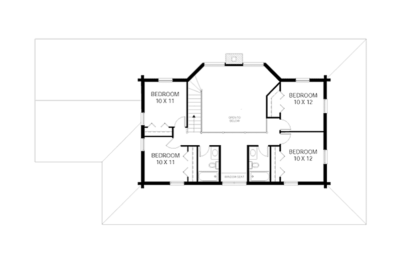 House Design - Floor Plan - Upper Floor for Log House Plan #964-12 - 5 bed, 3.5 bath
