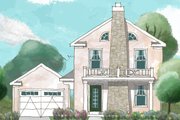 Colonial Style House Plan - 3 Beds 2.5 Baths 1536 Sq/Ft Plan #1053-38 Exterior 