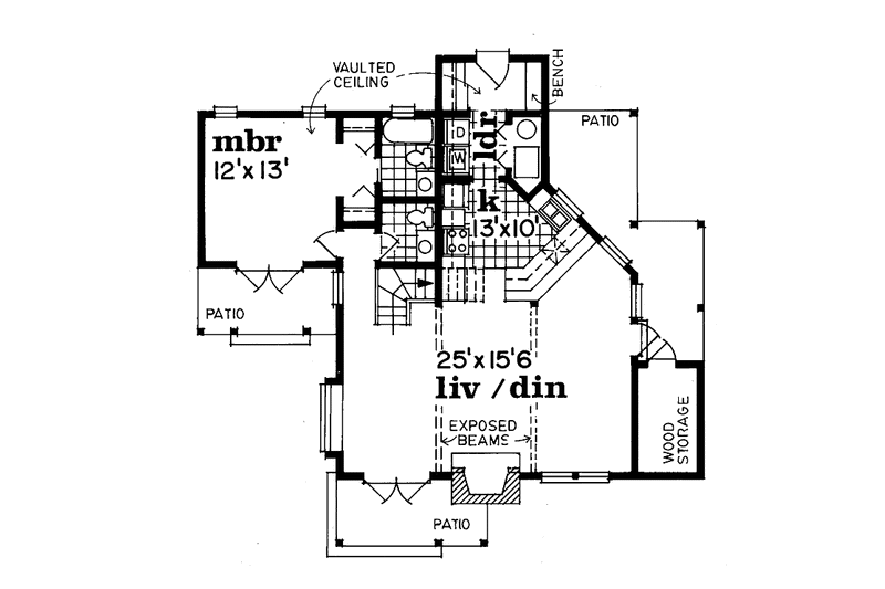 Dream House Plan - Floor Plan - Main Floor for Country House Plan #47-738 - 3 bed, 2.5 bath