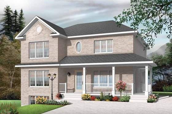Exterior - Front Elevation 3 for European House Plan #23-2447 - 9 bed, 3 bath