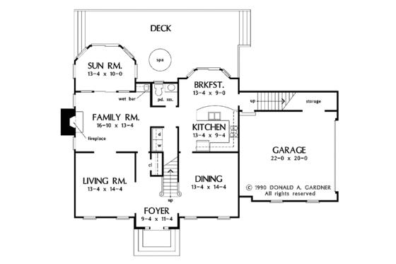 Floor Plan - Main Floor for Classical House Plan #929-101 - 3 bed, 2.5 bath