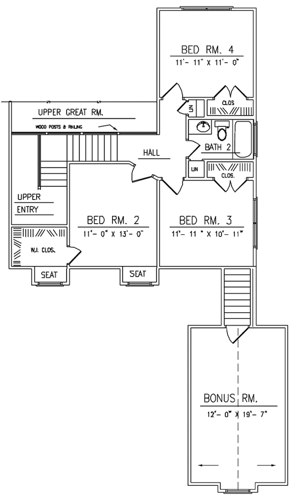 House Plan Design - Country Floor Plan - Upper Floor Plan #42-683