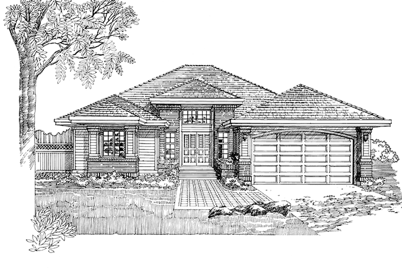 Home Plan - Prairie Exterior - Front Elevation Plan #47-763