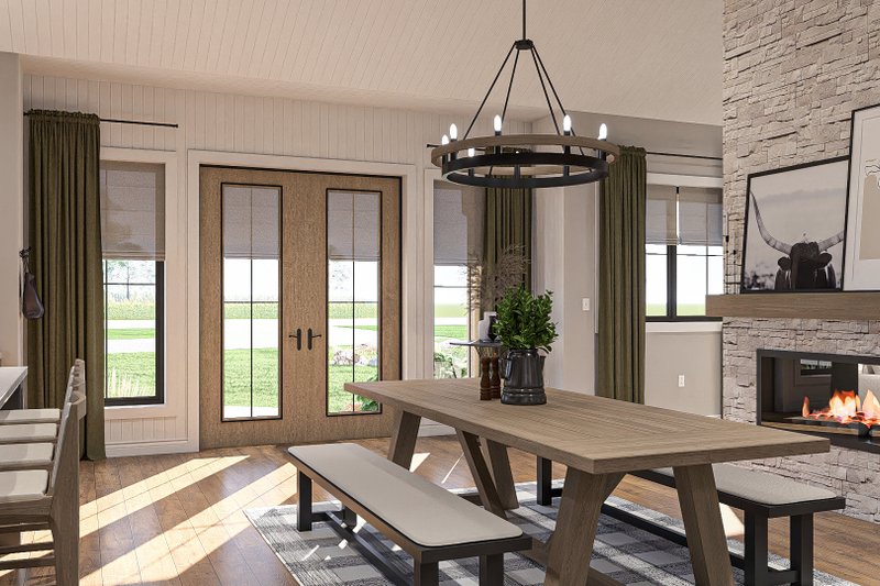 Home Plan - Interior - Dining Room for Barndominium House Plan #455-384 - 3 bed, 2.5 bath