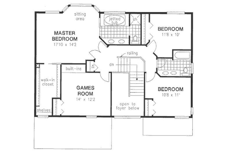 House Plan Design - Floor Plan - Upper Floor for European House Plan #18-9415 - 4 bed, 2.5 bath