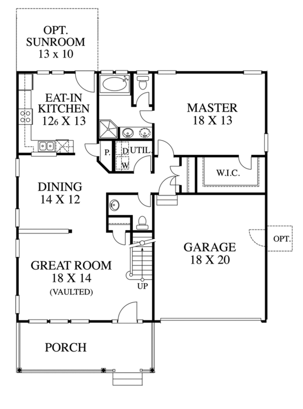 House Design - Traditional Floor Plan - Main Floor Plan #1053-41