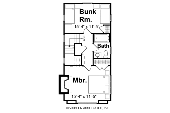 Floor Plan - Upper Floor for Craftsman House Plan #928-92 - 2 bed, 1.5 bath