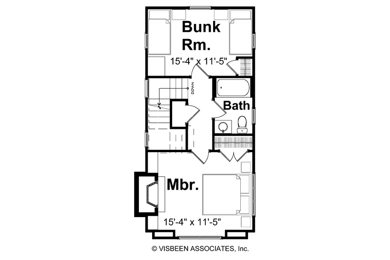 Dream House Plan - Floor Plan - Upper Floor for Craftsman House Plan #928-92 - 2 bed, 1.5 bath