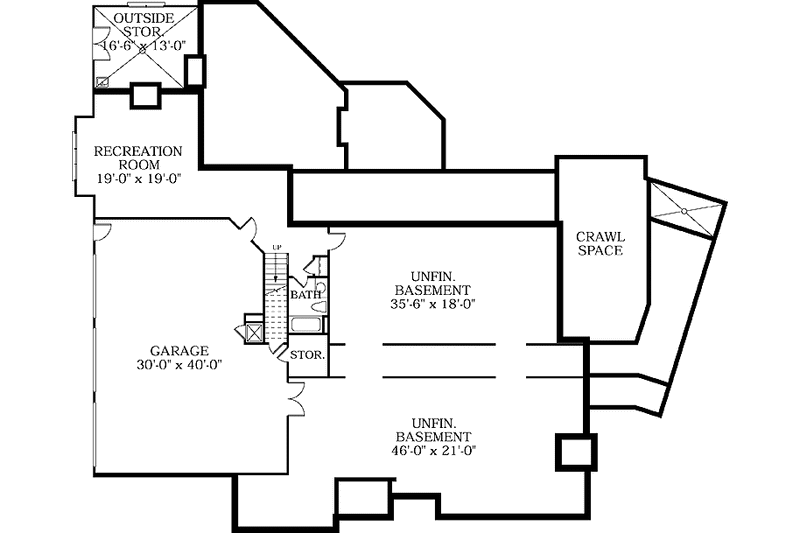 Home Plan - Floor Plan - Lower Floor for European House Plan #453-198 - 5 bed, 5 bath