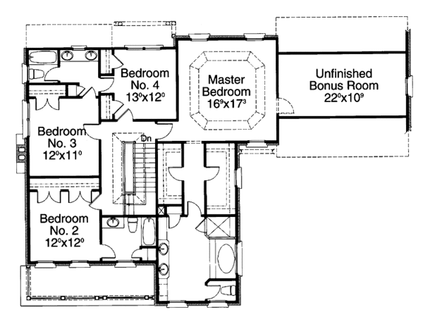 Home Plan - Classical Floor Plan - Upper Floor Plan #429-182