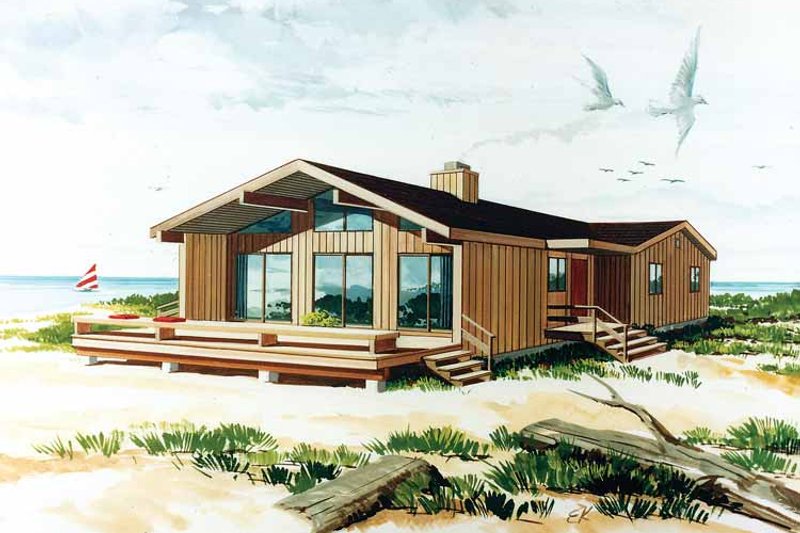 Dream House Plan - Contemporary Exterior - Front Elevation Plan #456-76