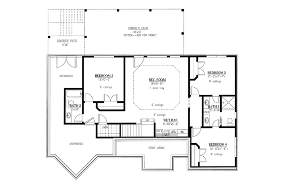 Floor Plan - Other Floor for Craftsman House Plan #437-76 - 4 bed, 3.5 bath