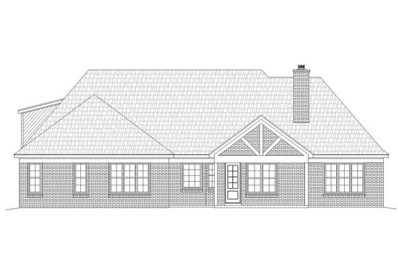 Exterior - Rear Elevation for European House Plan #932-5 - 4 bed, 3.5 bath