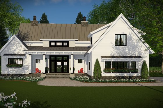 Exterior - Front Elevation 3 for Farmhouse House Plan #51-1130 - 4 bed, 3.5 bath