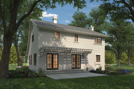 Exterior - Rear Elevation for Country House Plan #427-1 - 3 bed, 2.5 bath