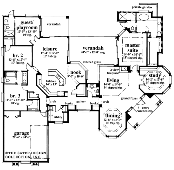Architectural House Design - Mediterranean Floor Plan - Main Floor Plan #930-36