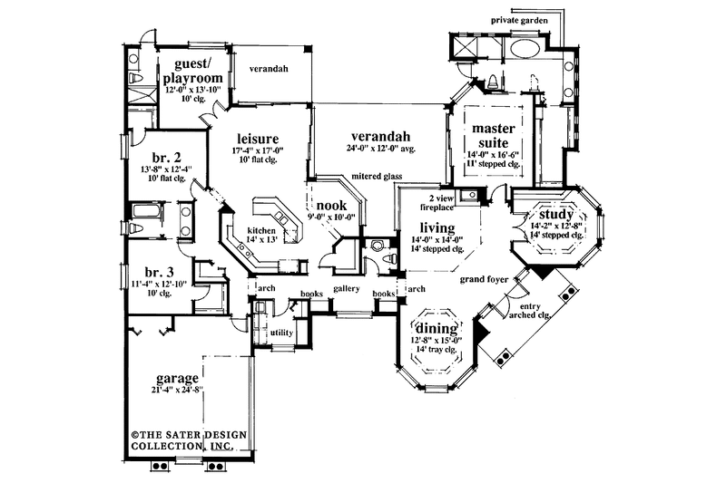 Dream House Plan - Floor Plan - Main Floor for Mediterranean House Plan #930-36 - 3 bed, 3.5 bath