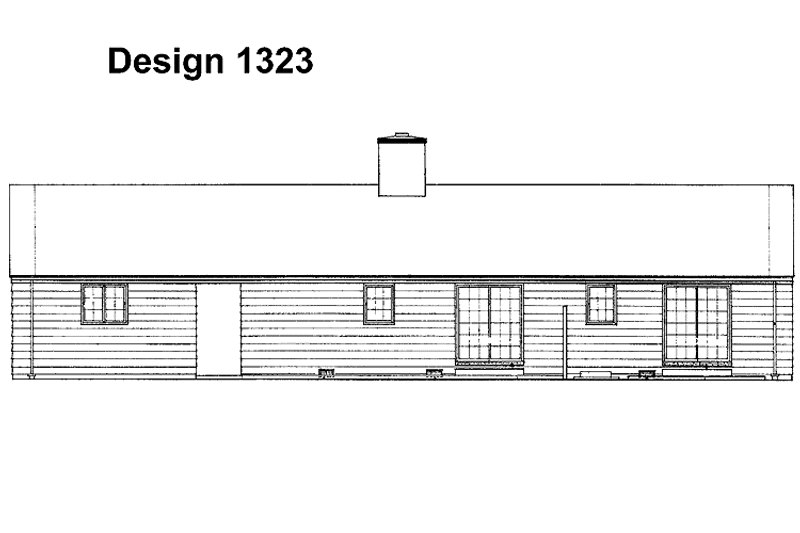 House Blueprint - Exterior - Rear Elevation for Ranch House Plan #72-505 - 3 bed, 2 bath