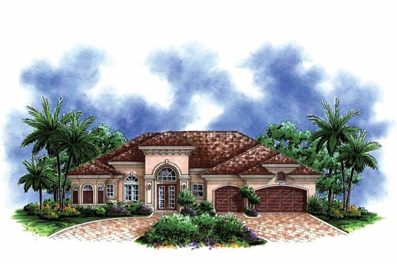 Dream House Plan - Exterior - Front Elevation 3 for Mediterranean House Plan #1017-139 - 3 bed, 3 bath