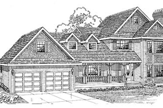 Exterior - Front Elevation for Traditional House Plan #47-270 - 3 bed, 3 bath