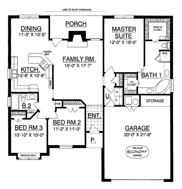 House Design - Traditional Floor Plan - Main Floor Plan #40-499
