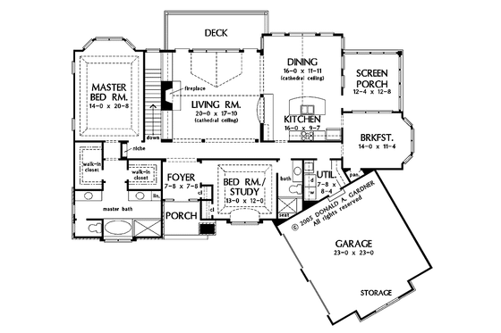 Floor Plan - Main Floor for Craftsman House Plan #929-761 - 4 bed, 4 bath