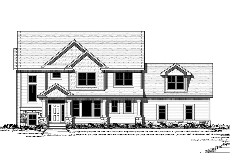 Home Plan - Exterior - Front Elevation 3 for Traditional House Plan #51-668 - 4 bed, 2.5 bath