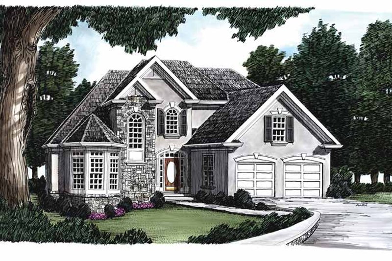 Architectural House Design - Country Exterior - Front Elevation Plan #927-93