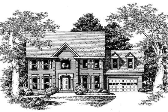 Exterior - Front Elevation 3 for Classical House Plan #927-110 - 4 bed, 3 bath