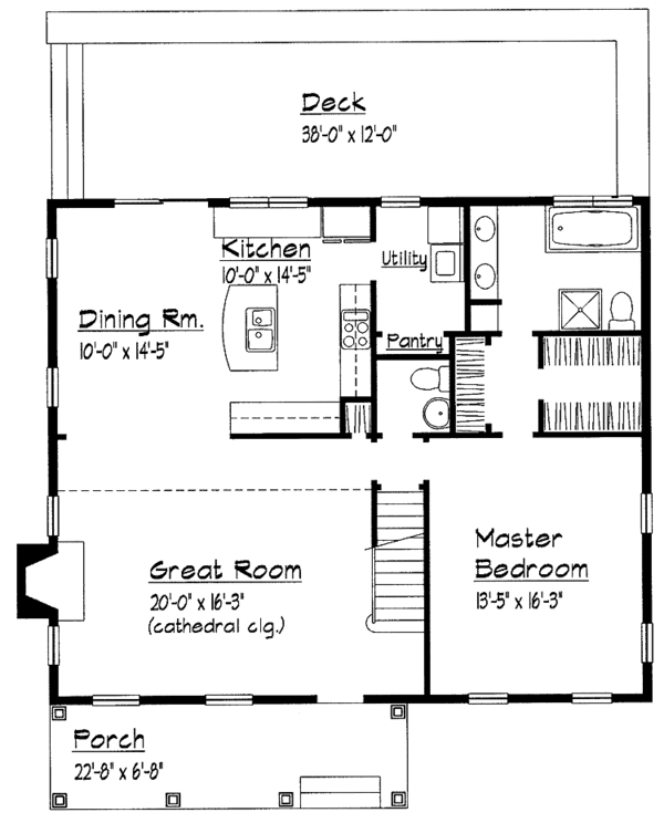 House Design - Country Floor Plan - Main Floor Plan #1051-9