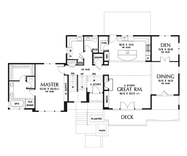 Architectural House Design - Craftsman Floor Plan - Main Floor Plan #48-913