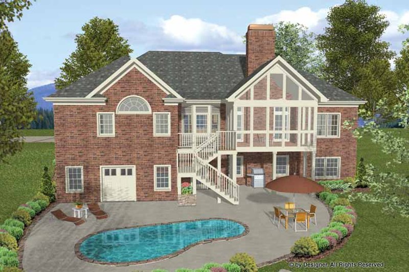 Home Plan - Exterior - Rear Elevation 1 for Craftsman House Plan #56-687 - 3 bed, 2.5 bath