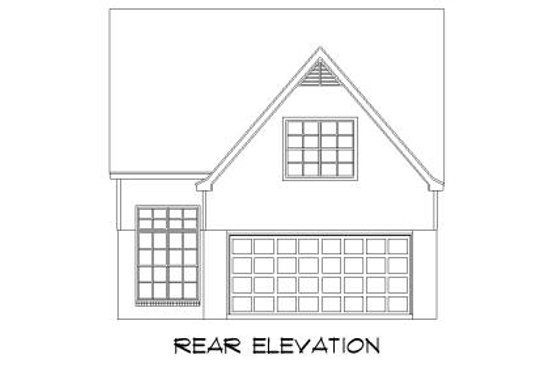 Exterior - Rear Elevation for European House Plan #424-123 - 3 bed, 2 bath