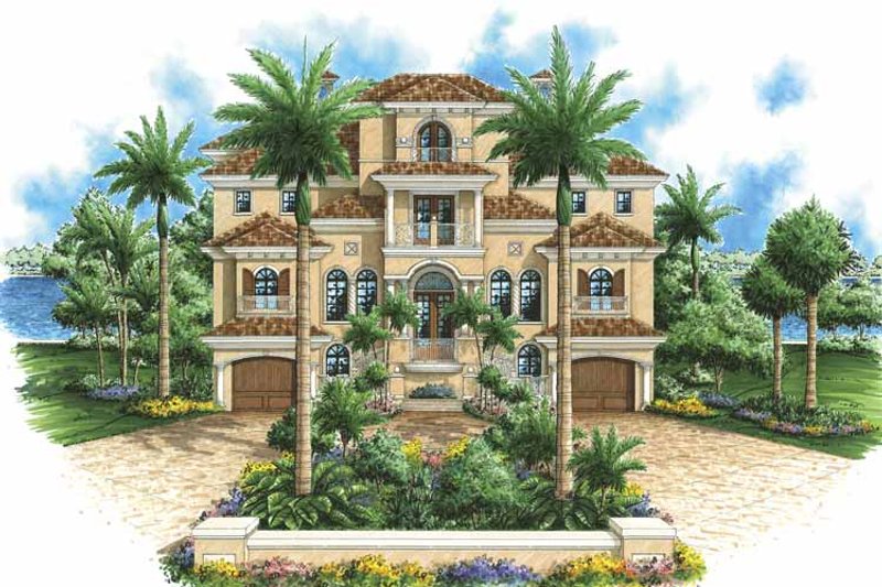 Home Plan - Exterior - Front Elevation 3 for Mediterranean House Plan #1017-98 - 4 bed, 5 bath