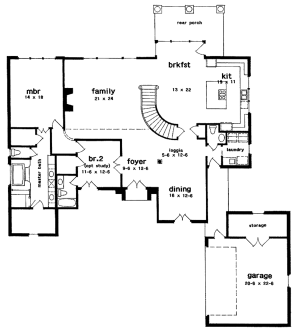 Architectural House Design - Country Floor Plan - Main Floor Plan #301-126