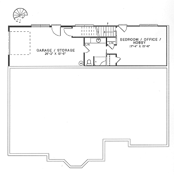 Country Floor Plan - Lower Floor Plan #17-167