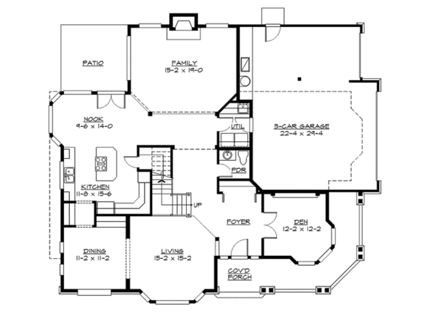 Architectural House Design - Craftsman Floor Plan - Main Floor Plan #132-244