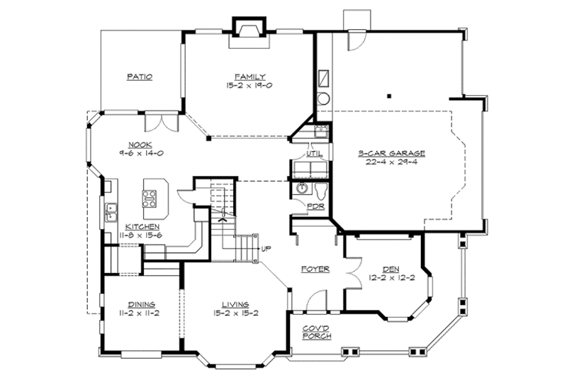 Home Plan - Floor Plan - Main Floor for Craftsman House Plan #132-244 - 3 bed, 2.5 bath