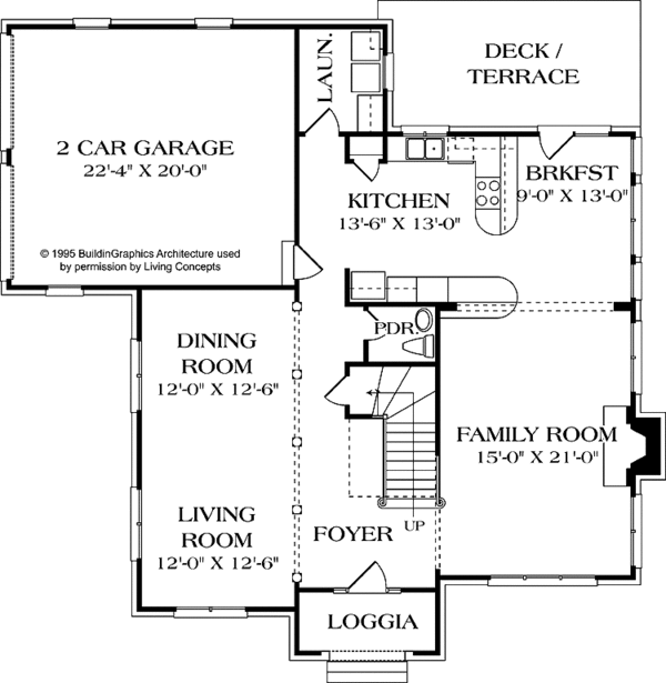 Home Plan - Traditional Floor Plan - Main Floor Plan #453-548