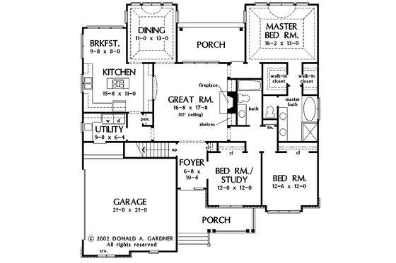 Floor Plan - Main Floor for Country House Plan #929-669 - 3 bed, 2 bath