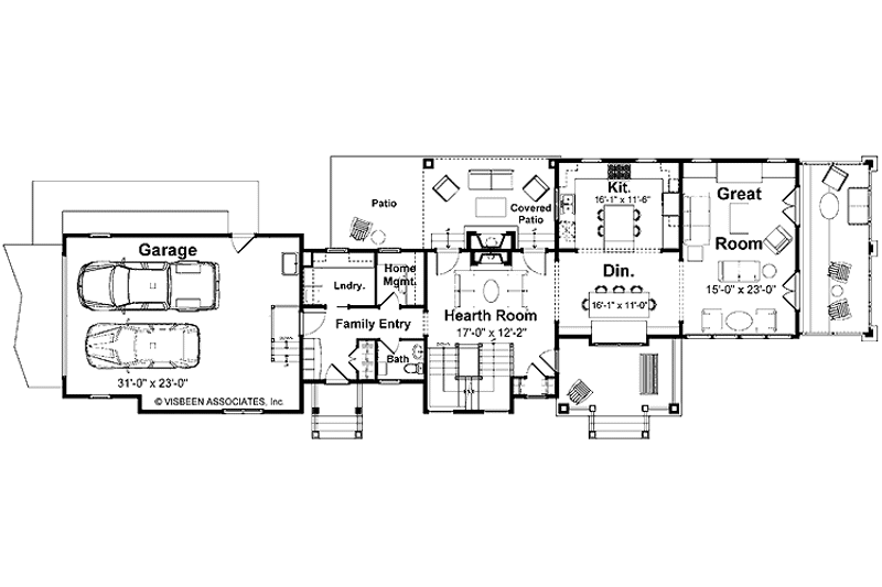 Home Plan - Floor Plan - Main Floor for Country House Plan #928-49 - 4 bed, 2.5 bath
