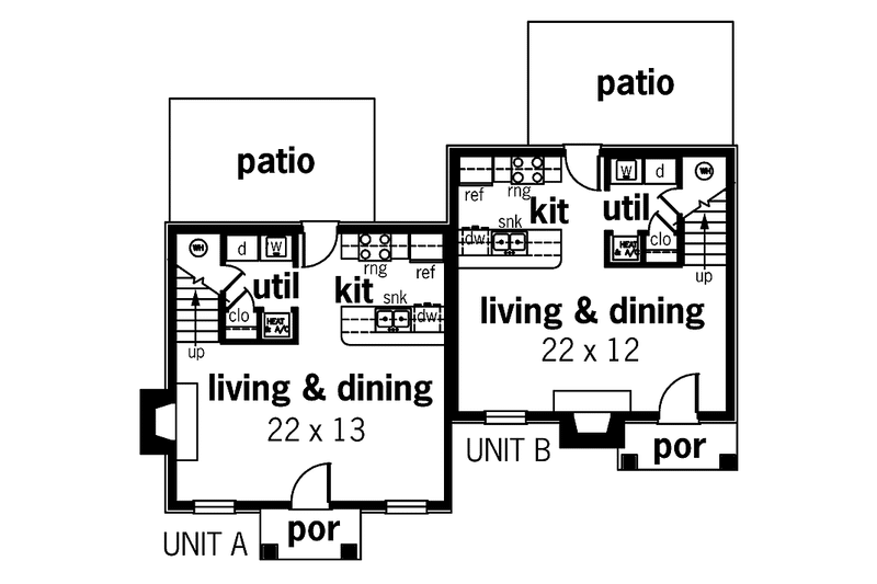 Home Plan - Floor Plan - Main Floor for Traditional House Plan #45-397 - 4 bed, 2 bath